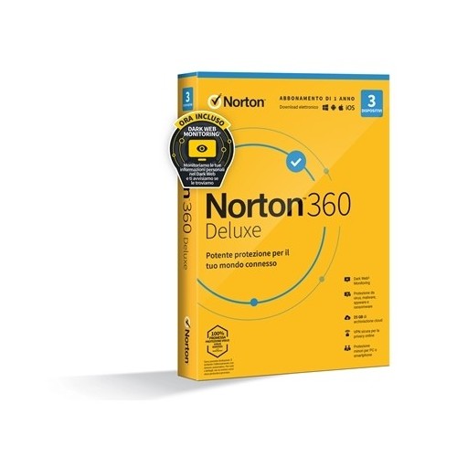 NORTON BOX 360 DELUXE -- 3 DISPOSITIVI (21429140) - 25GB BACKUP FINO:30/09