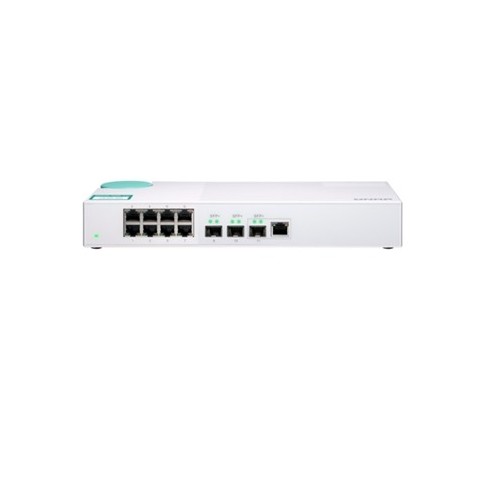 SWITCH QNAP QSW-308-1C 8P 1GBE NBASE-T, 3P 10GBE SFP+ WITH SHARED ONE 10GBASE-T PORTS  10GBE - UNMANAGED SWITCH