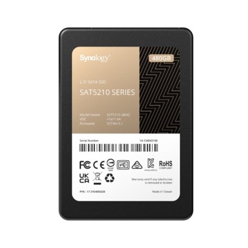 SSD-SOLID STATE DISK 2.5"  480GB SATA6 SYNOLOGY SAT5210-480G READ:530MB/S-WRITE:500MB/S - 5Y GARANZIA