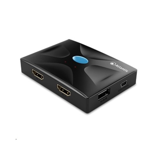 DEVIATORE KVM HDMI SWITCH USB ATLANTIS P021-MTHK02 (TAST.MPOUSE,VGA) A 2P -INCL.2 CAVI DI COLLEG.NON NECESSITA DI ALIMENTAZI...