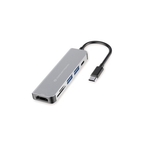 ADATTATORE HUB USB MULTIFUNZIONE 6 IN 1 CONCEPTRONIC DONN02G 2X USB-A 3.0, USB-C PD (60W),HDMI,1 SLOT X MICROSD E 1X SD
