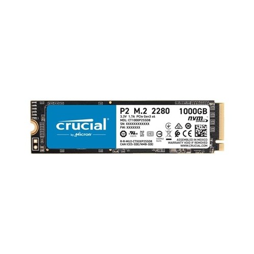 SSD-SOLID STATE DISK M.2(2280) NVME 1TB (1000GB) PCIE3.0X4 CRUCIAL P2 CT1000P2SSD8 READ:2300MB/S-WRITE:940MB/S